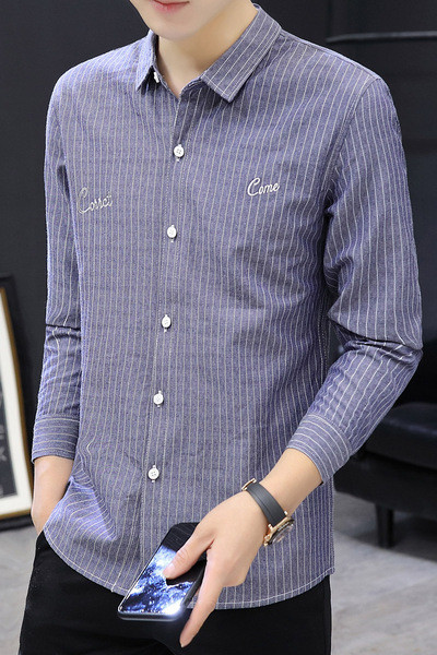 Uue mudeli tikandiga pikkade varrukatega meeste särk