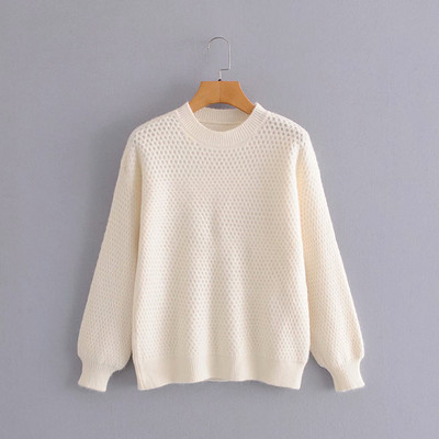 Γυναικείο πουλόβερ με στρογγυλή λαιμόκοψη κλασικό μοντέλο