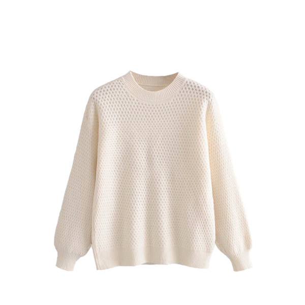 Γυναικείο πουλόβερ με στρογγυλή λαιμόκοψη κλασικό μοντέλο