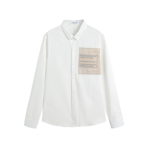 Moodne meeste särk embleemi ja pikkade varrukatega