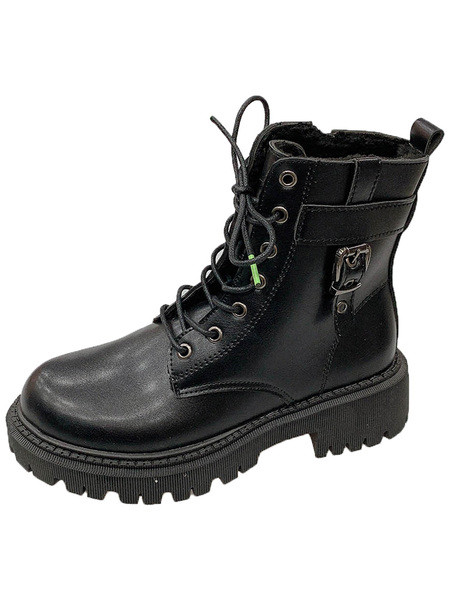 Naiste vabaaja saapad paelte ja lameda tallaga - valmistatud ökonahast