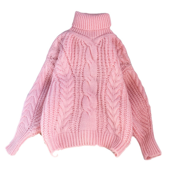 Νέο μοντέλο γυναικείο πουλόβερ με ψηλό γιακά και μακριά μανίκια