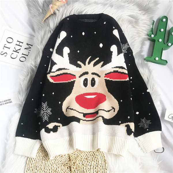 Uus mudel ovaalse dekoltee ja pikkade varrukatega jõulukampsun