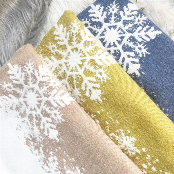 Božićni pulover s polo ovratnikom na snježne pahulje za žene