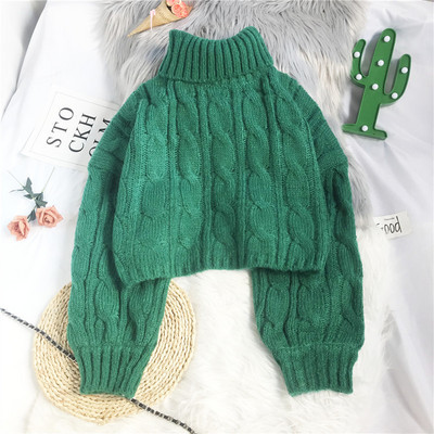 Moodne lühike kõrge kraega naiste kampsun