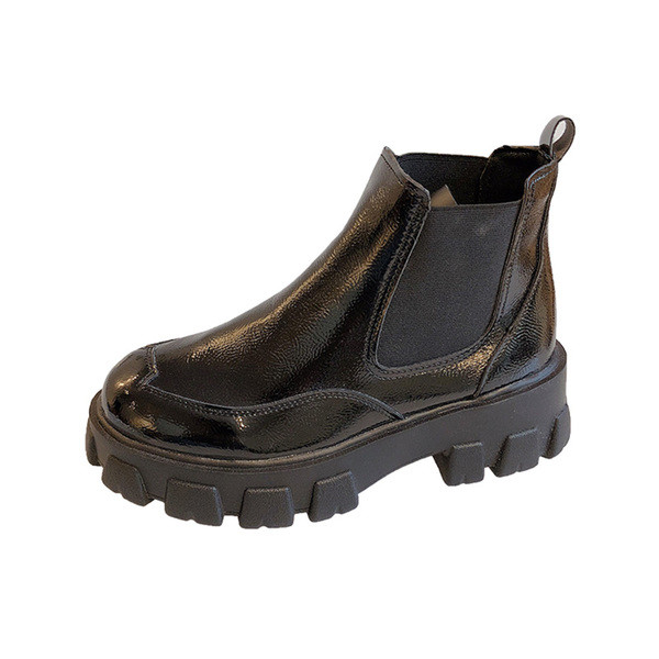 Musta ja valge krobelise tallaga naiste ökonahast saapad