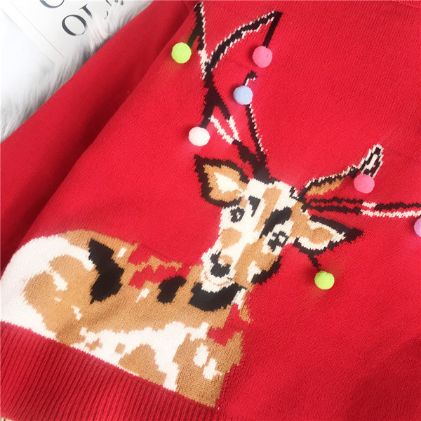 Pulover de Crăciun de damă modern, cu decolteu rotund