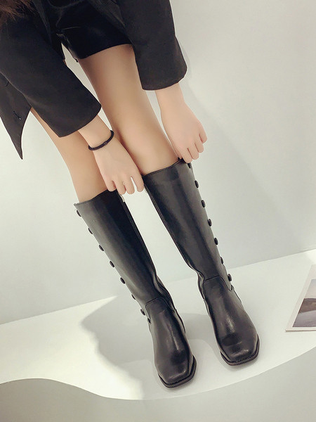 Γυναικείες μπότες με φερμουάρ - οικολογικό δέρμα