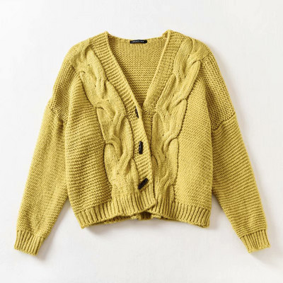 Suure kudumiga vabaaja kardigan spitsikaelusega