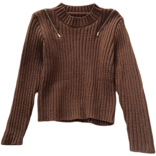 Praegune naiste sviiter lukuga ja madala kraega