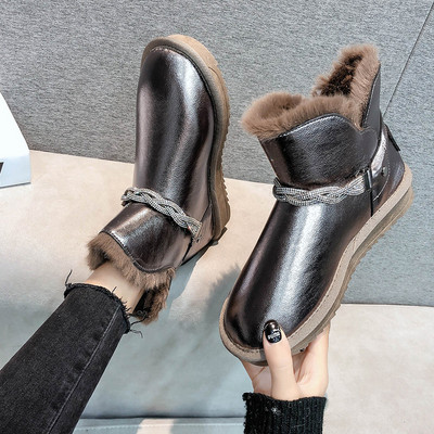 Γυναικείες μπότες με επίπεδη σόλα και γούνα  σε τρία χρώματα