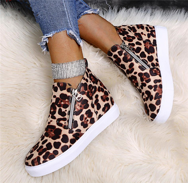 Adidasi de dama cu fermoar si platforma interioara pentru femei