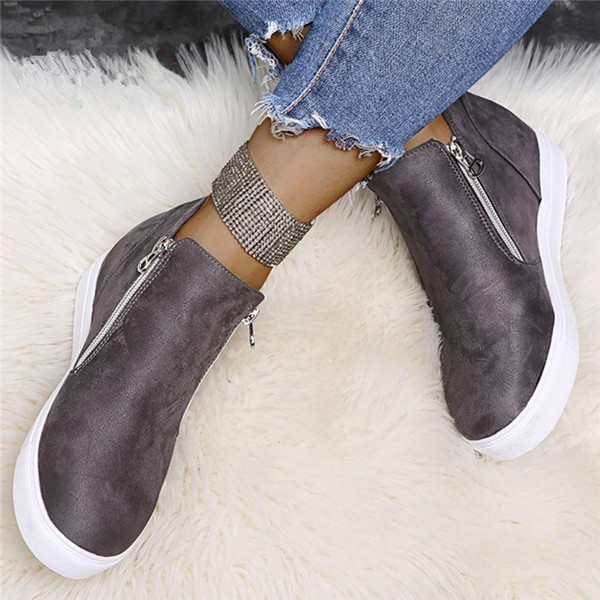 Adidasi de dama cu fermoar si platforma interioara pentru femei