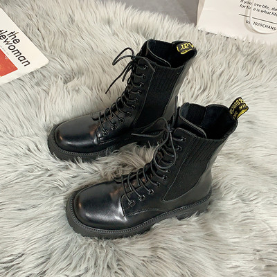 Öko-nahast ja tekstiilist valmistatud vabaaja naiste saapad