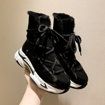 Γυναικείες casual χειμερινές μπότες με ζεστή επένδυση και τραχιά σόλα