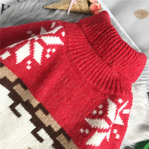 Lai kõrge kraega naiste kootud kampsun mudel