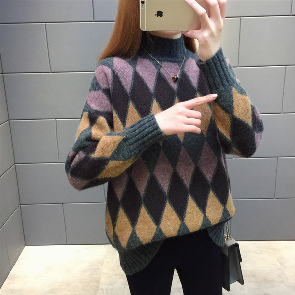 Casual naiste kampsun polo kraega - lai mudel