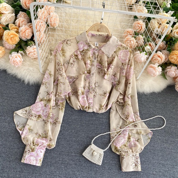 Moodne lokkide ja klassikalise kraega naiste särk