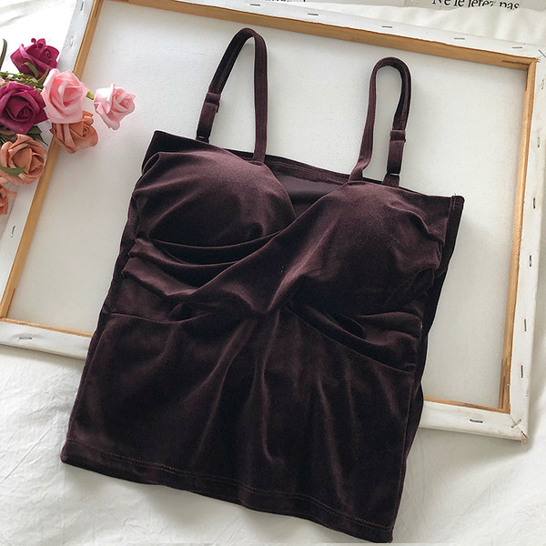 Modernus moteriškas aksominis apatinis trikotažas su plonais dirželiais