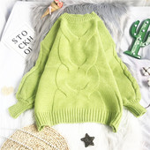 Kootud naiste kampsun ümara kaelusega ja pikkade varrukatega