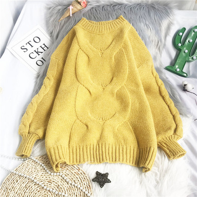 Kootud naiste kampsun ümara kaelusega ja pikkade varrukatega