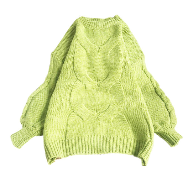 Kootud naiste kampsun ümara kaelusega ja pikkade varrukatega