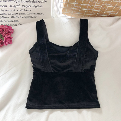 Naiste sametist tank top-retro stiilis