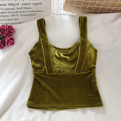 Naiste sametist tank top-retro stiilis