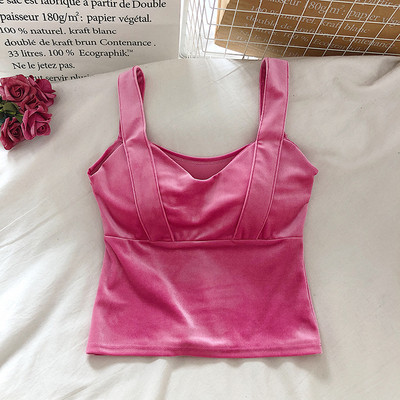 Naiste sametist tank top-retro stiilis