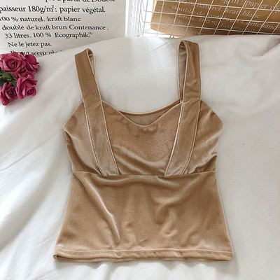 Naiste sametist tank top-retro stiilis