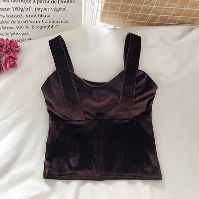 Naiste sametist tank top-retro stiilis