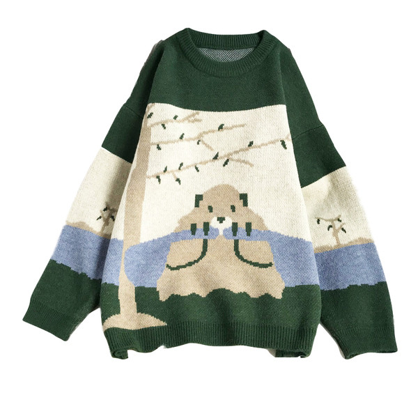 Naiste vabaaja kampsun - ümara kaelusega ja pikkade varrukatega