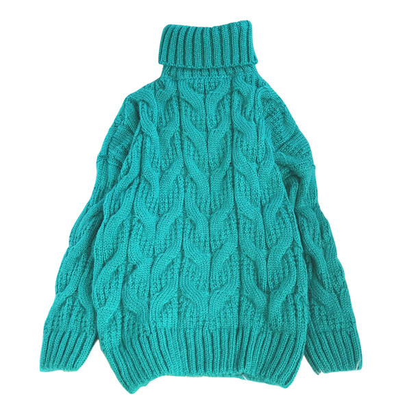 Naiste kootud sviiter kõrge polo kraega