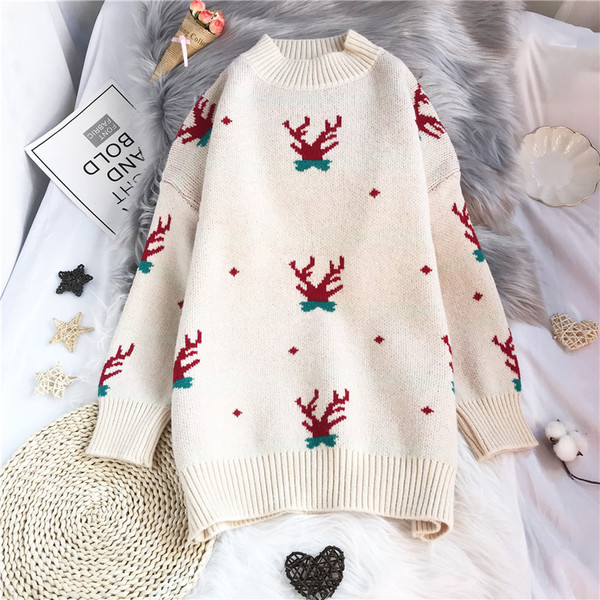 Naiste madala polo kraega kootud kampsun - lai mudel