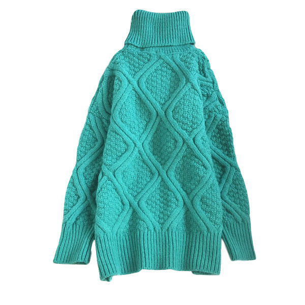 Moodne kõrge kraega naiste kootud kampsun