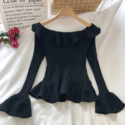 Μοντέρνα γυναικεία μπλούζα με μανίκια λωτού