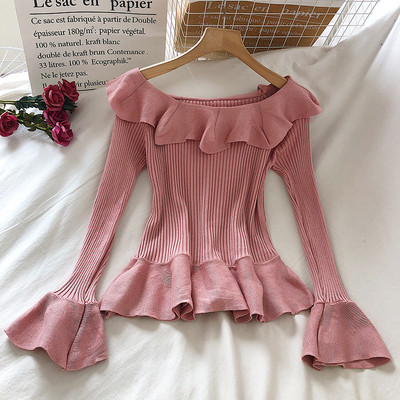 Μοντέρνα γυναικεία μπλούζα με μανίκια λωτού