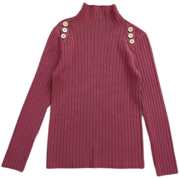 Modernus moteriškas megztinis pusiau aukšta apykakle