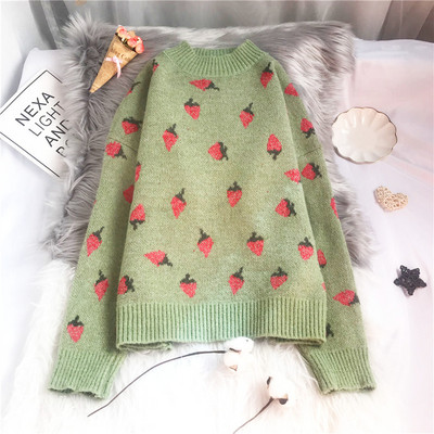 Kootud naiste kampsun ovaalse kaelusega ja pikkade varrukatega