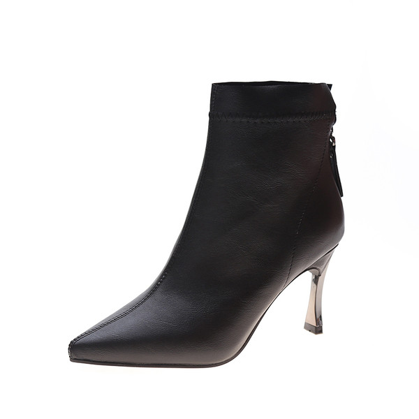 Elegantne ženske čizme na špic s tankom petom od 8 cm