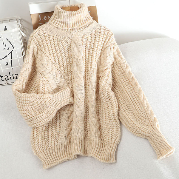 Μοντέρνο πλεκτό γυναικείο πουλόβερ με γιακά