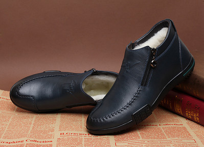 Ανδρικά χαμηλά χειμερινά παπούτσια με ζεστή επένδυση σε καφέ, μπλε και μαύρο χρώμα