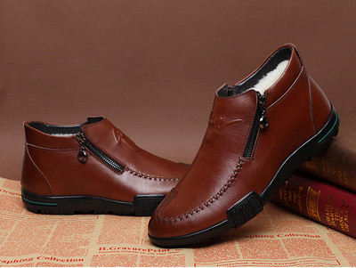 Ανδρικά χαμηλά χειμερινά παπούτσια με ζεστή επένδυση σε καφέ, μπλε και μαύρο χρώμα