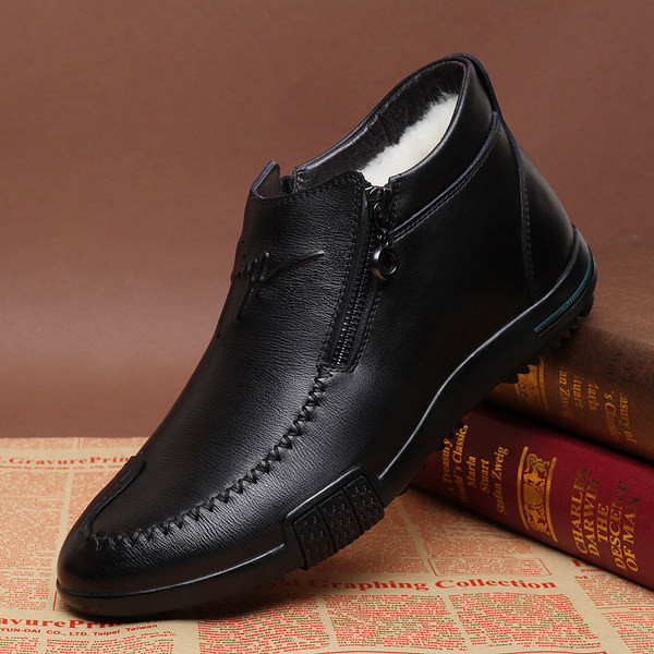 Ανδρικά χαμηλά χειμερινά παπούτσια με ζεστή επένδυση σε καφέ, μπλε και μαύρο χρώμα