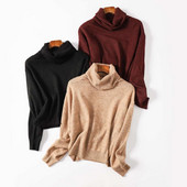 Φθινοπωρινό πουλόβερ με γιακά για γυναίκες