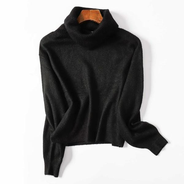 Φθινοπωρινό πουλόβερ με γιακά για γυναίκες