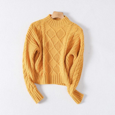 Πλεκτό πουλόβερ φθινόπωρο-χειμώνα με ημι-υψηλό γιακά
