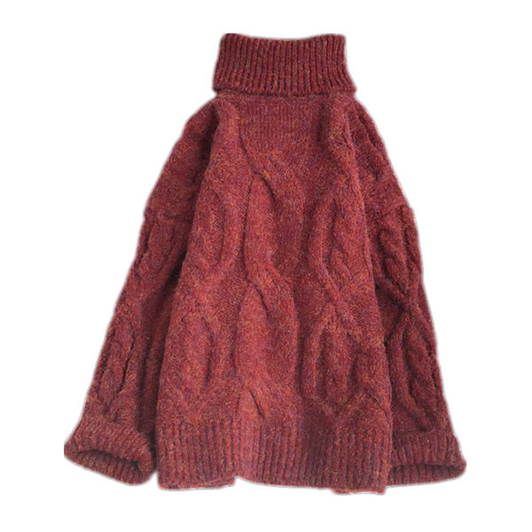 Kõrge krae ja pikkade varrukatega vabaaja kampsun naistele