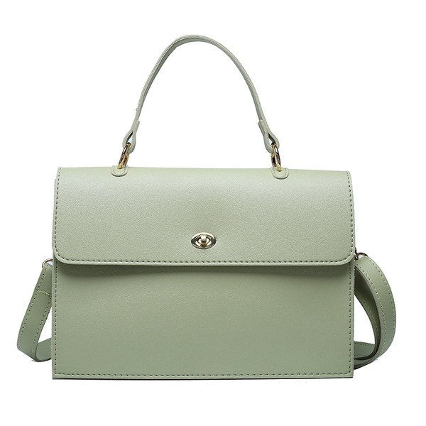 Κομψή γυναικεία έκο δερμάτινη τσάντα με κοντές και μεγάλες λαβές