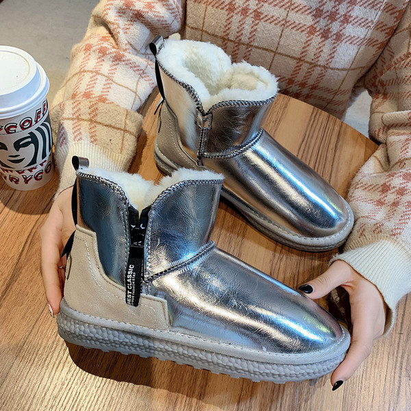 Moteriški lakuotos odos batai su minkštu pamušalu ir užtrauktuku